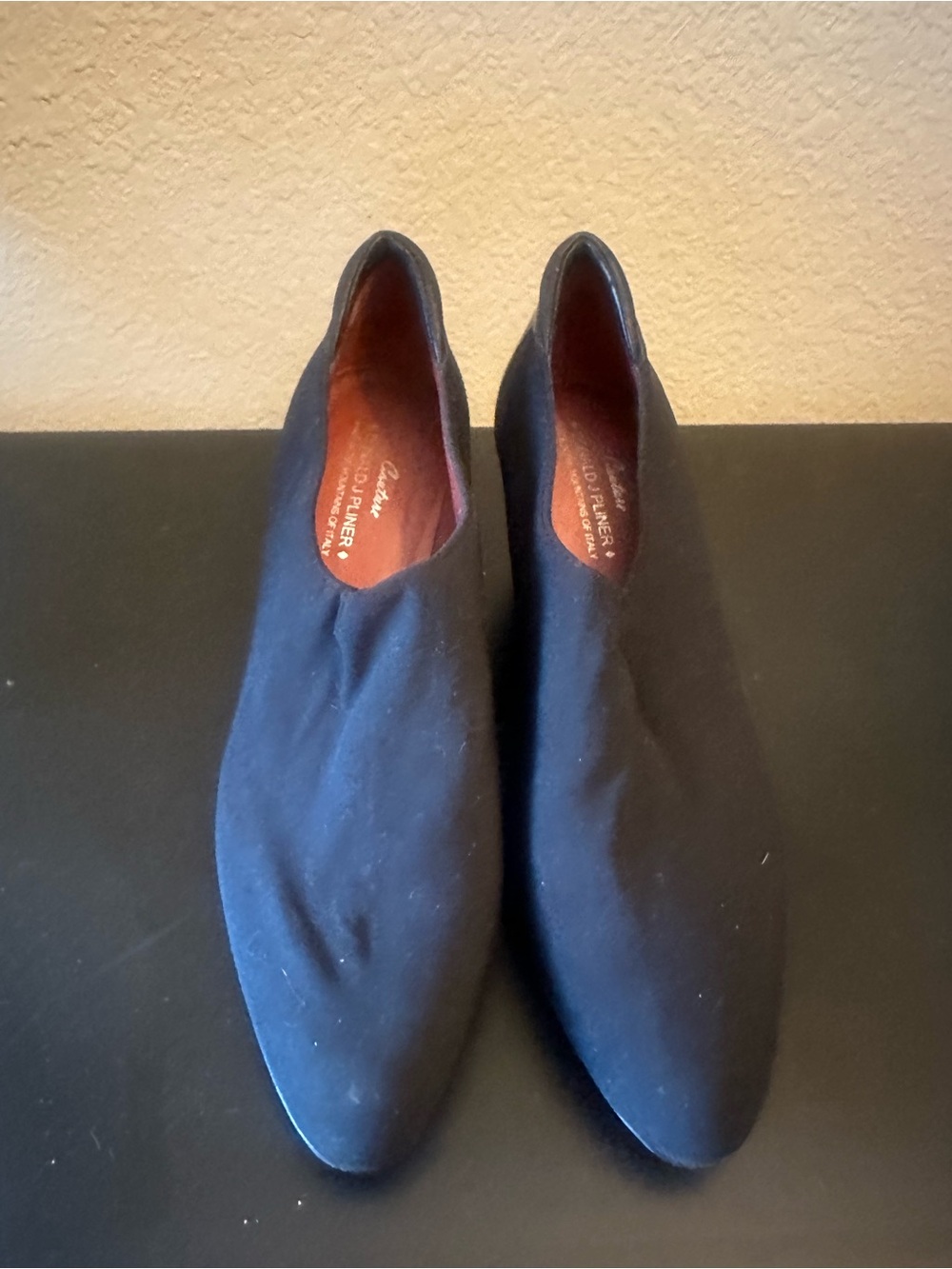Donald J. Pliner Black Women's Pointed Slip-On Heels